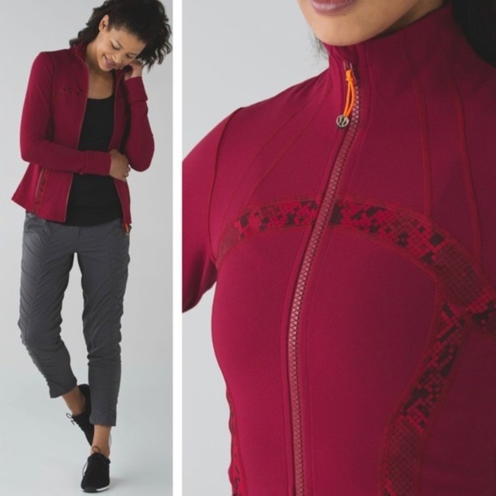 Lululemon NWOT Define Jacket Snakeskin Cranberry Red - Size 6